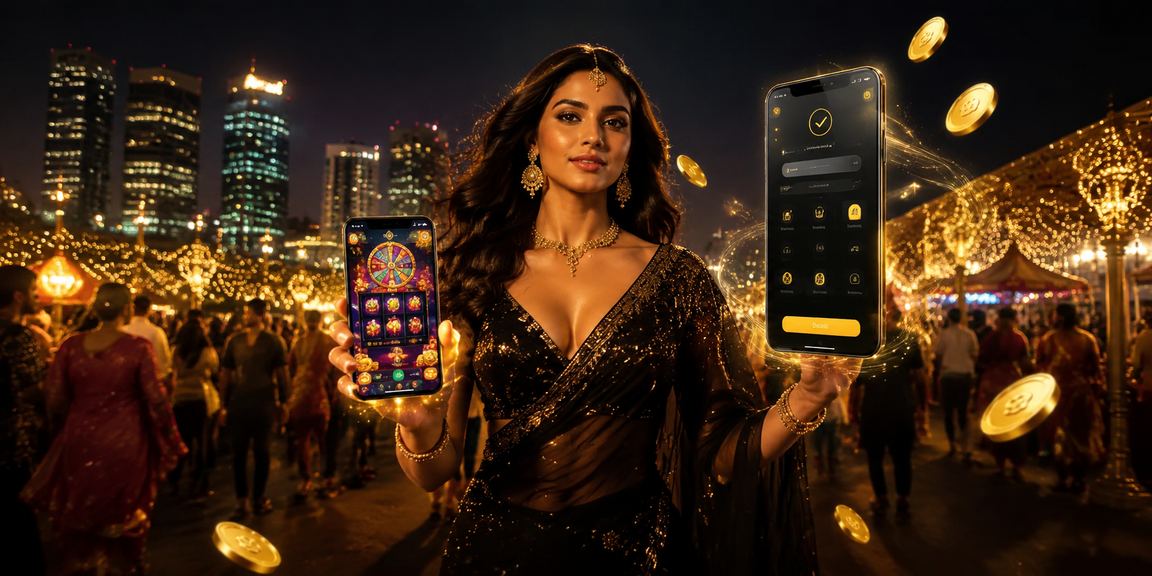Night market lit up in India representing vibrant mobile payment and gaming culture
