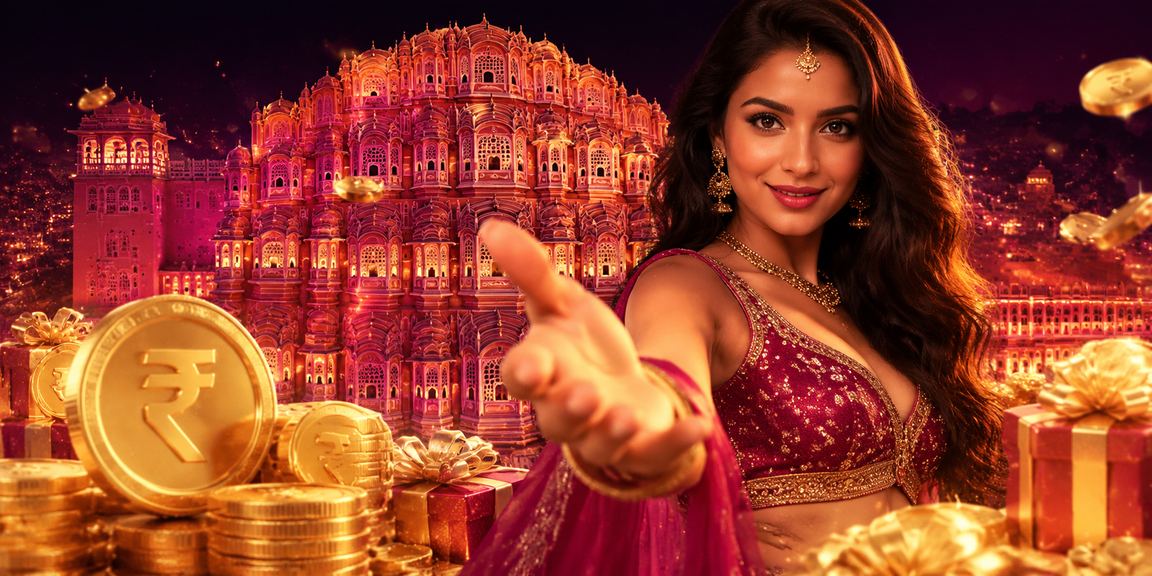 Indian Rupee notes and Jaipur Hawa Mahal representing payments in India