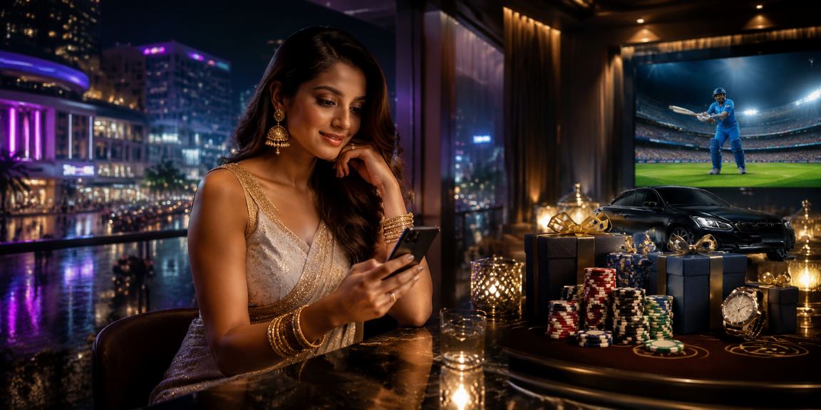 Mumbai VIP cricket betting lounge with neon lights